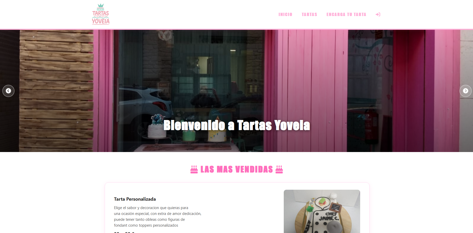 Vista previa del proyecto Tartas Yoveia